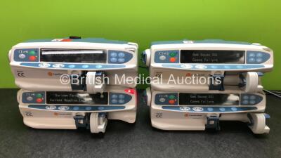 4 x Carefusion Alaris CC Syringe Pumps (All Power Up with Service or Failure Messages-See Photos)