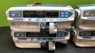 4 x Carefusion Alaris CC Syringe Pumps (All Power Up with Service or Failure Messages-See Photos) - 2