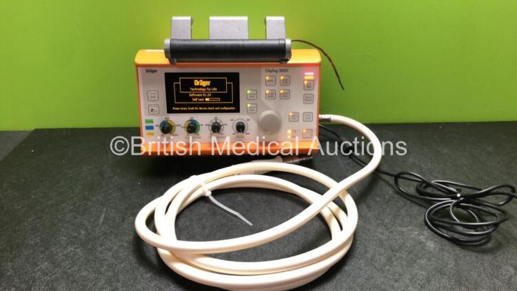 Drager Oxylog 3000 Transport Ventilator Software Version 01.24 with Hose (Powers Up when Tested with Stock Power Supply-Power Supply Not Included) *SN SSAC-0154*