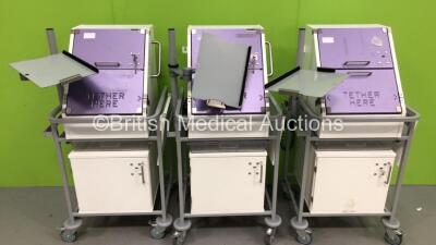 3 x Sunflower Mobile Drugs Cabinets