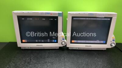 2 x Philips IntelliVue MP70 Patient Monitors (Both Power Up) *SN DE44028294 / DE44028297*