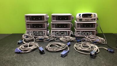 Job Lot Including 8 x Nellcor N-560 Pulse Oximeters with 7 x Connection Leads (All Power Up) 1 x Nonin 7500 Pulse Oximeter (Powers Up)