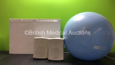 Mixed Lot Including 1 x Pro Fitness Therapy / Exercise Ball, 2 x A Part SQQ5P Speakers and 1 x X-Ray Light Box (Powers Up)