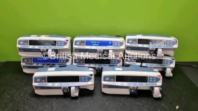 8 x Alaris GH Syringe Carefusion Pumps (2 x Power Up, 3 x Draw Power with Blank Screen and Alarm, 3 x No Power, Damage to Casing See-Photos)