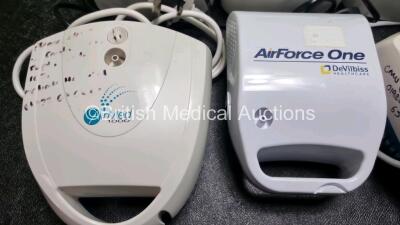 Job Lot Including 5 x Devilbiss Auto Plus Sleep cube, 1 x Devilbiss Sleepcube, 3 x Airmed 1000 Compressor / Nebulisers, 2 x Air Force One Nebulisers 1 x Apex Mini Plus Nebuliser, 1 x Omron Comp A.I.R Compressor/Nebuliser - 6