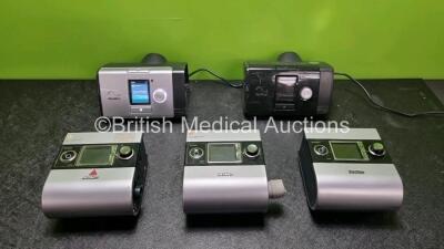 Job Lot including 3 x ResMed S9 CPAP's (All Power Up, Power Supply Not Included) 1 x ResMed Lumis 150 VPAP ST Unit (Powers Up, Power Supply Not Included) 1 x ResMed Airsense 10 Elite (Powers Up, Power Supply Not Included)