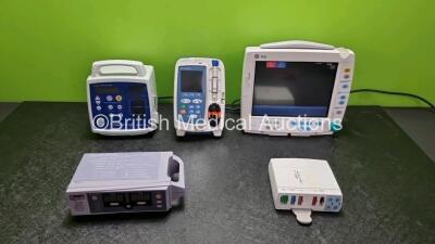 Job Lot Including 1 x GE B30 Patient Monitor with 1 x GE E-PSMPW Module Including ECG, SpO2, NBIP, T1, T2, P1, P2 Options (Powers Up), 1 x Nellcor N-560 Patient Monitor (No Power) 1 x Alaris GP Plus Carefusion Patient Monitor (No Power) and 1 x CSI Critic