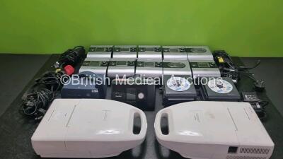 Job Lot Including 8 x ResMed S9 CPAP Units with 2 x Power Supplies (All Power Up 1 x ResMed Airsense 10 CPAP Units with 4 x Power Supplies (Powers up) 1 x Pari Turbo Boy SX Nebuliser (Powers Up) 2 x System One Humidifiers (Untested) and 2 x Philips Respi