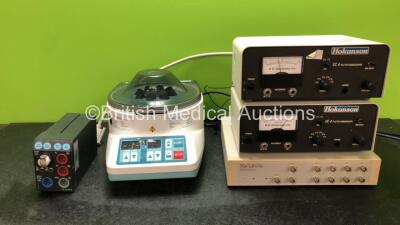 Mixed Lot Including 1 x Datex Ohmeda M-NESTPR 01 Module Including ECG, SpO2, NIBP, P1, P2, T1 and T2 Options, 1 x Hettich Type 2002 Centrifuge Unit (Powers Up with Locked lid and Damage-See Photos) 1 x ADInstruments MacLab/4e Recording Unit (No Power) 2 x