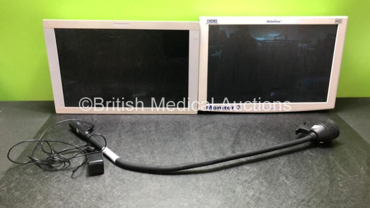 Mixed Lot Including 1 x Storz WideView HD Monitor, 1 x Sony LMD-2451MD LCD Monitor and 1 x Kawe Examination Lamp