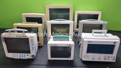 Job Lot of Patient Monitors Including 1 x Philips V24E Patient Monitor 1 x Datascope Passport Patient Monitor and 1 x Agilent V24C Patient Monitor (Damage to Casing See Photo)