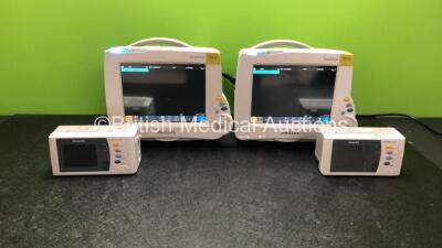 2 x Philips IntelliVue MP30 Patient Monitors and 2 x IntelliVue X2 Handheld Patient Monitors with ECG, SpO2, NBP, Press and Temp Options (Both Power Up, Damage to Casing See Photo) - 2