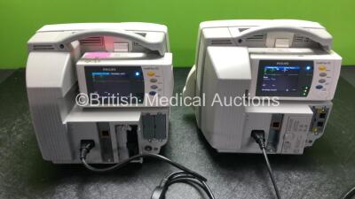 2 x Philips IntelliVue MP30 Patient Monitors (Both Power Up, 1 x Scratch On Screen, See-Photo) and 2 x IntelliVue X2 Handheld Patient Monitors with ECG, SpO2, NBP, Press and Temp Options (Both Power Up) - 6