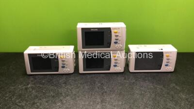 4 x IntelliVue X2 Handheld Patient Monitors Including ECG, SpO2, NBP, Press and Temp Options with 4 x Batteries (All Power Up when Tested with Stock Batteries-Batteries Included are Flat)