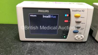 4 x IntelliVue X2 Handheld Patient Monitors Including ECG, SpO2, NBP, Press and Temp Options with 4 x Batteries (All Power Up when Tested with Stock Batteries-Batteries Included are Flat) - 2