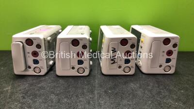 4 x IntelliVue X2 Handheld Patient Monitors Including ECG, SpO2, NBP, Press and Temp Options with 4 x Batteries (All Power Up when Tested with Stock Batteries-Batteries Included are Flat) - 4