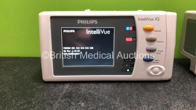 4 x IntelliVue X2 Handheld Patient Monitors Including ECG, SpO2, NBP, Press and Temp Options with 4 x Batteries (All Power Up when Tested with Stock Batteries-Batteries Included are Flat) - 2