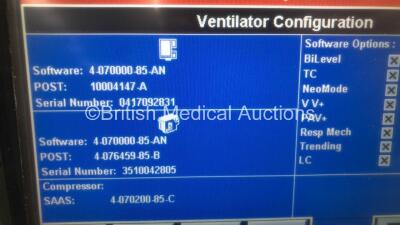 Nellcor Puritan Bennett 840 Ventilator System Software Version 4-070000-85-AN Running Hours 47252 with Hoses (Powers Up) - 3