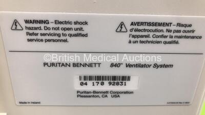 Nellcor Puritan Bennett 840 Ventilator System Software Version 4-070000-85-AN Running Hours 47252 with Hoses (Powers Up) - 7