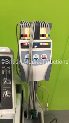 GE MAC 5500 ECG Machine on Stand with 10 Lead ECG Leads (Powers Up, Missing Some Casing - See Photo) - 4