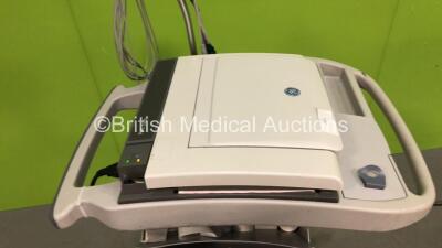 GE MAC 5500 ECG Machine on Stand with 10 Lead ECG Leads (Powers Up, Missing Some Casing - See Photo) - 6