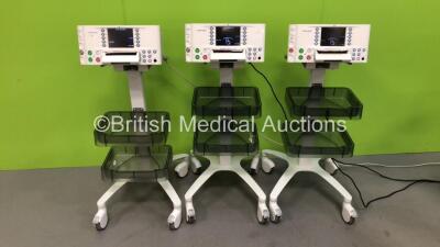 3 x Huntleigh Sonicaid FM800 Encore Fetal Monitors on Stands (All Power Up)