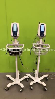 2 x Welch Allyn SPOT Vital Signs Monitors Stands (Both Power Up) *S/N 201008962*