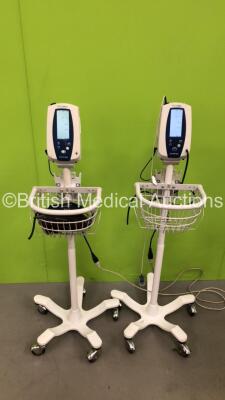 2 x Welch Allyn SPOT Vital Signs Monitors Stands (Both Power Up) *S/N 201008962* - 2