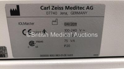 Zeiss IOL Master 500 Ref 1521-639 Software Version 7.5.30084 on Motorized Table (Powers Up) *S/N 1055817 * **Mfd 04/2011** ***IR670*** - 5