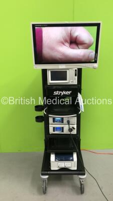 Stryker Stack Trolley with Stryker VisionPro LED Display, Stryker SDC3 HD Information Management System, Stryker 1488HD High Definition Camera Control Unit, Stryker 1488 HD Camera Head, Stryker L9000 LED Light Source and Stryker Printer (Powers Up) ***IR