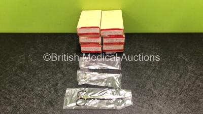 72 x Open Flat 5 inch Nurses Scissors (6 x Boxes of 12 - New In Box - Stock Photo)