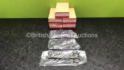 60 x Open Flat 5 inch Nurses Scissors (5 x Boxes of 12 - New In Box - Stock Photo)