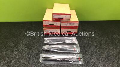 60 x T-Over End 5 inch Dressing Forceps (5 x Boxes of 12 - New In Box)