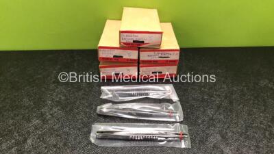 60 x T-Over End 5 inch Dressing Forceps (5 x Boxes of 12 - New In Box - Stock Photo)