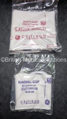 Job Lot Including Approx,160 x Radial Cuff Adult Forearm BP Cuffs *26cm-36cm* (8 x Boxes of 20) and Approx 120 x Soft-Cuff Large Adult BP Cuffs *31cm-41cm* ( 6 x Boxes of 20) - 2