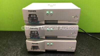 3 x Philips IntelliVue G5 M1019A Gas Modules with 2 x Water Traps (All Power Up) *RI*