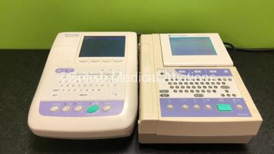 Job Lot Including 1 x Nihon Kohden CardioFax M ECG Machine with 10 Lead ECG Lead and 1 x Nihon Kohden ECG-9132K Cardiofax Q ECG Machine with 4 x Cables (Both Power Up) *RI*