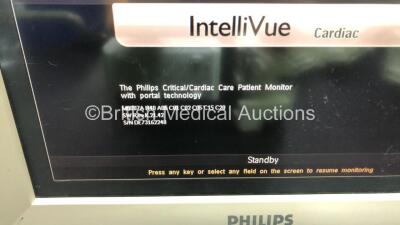 Job Lot Including 1 x Philips IntelliVue MP70 Touch Screen Patient Monitor (Powers Up) 1 x Philips IntelliVue X2 Patient Monitor with Press, Temp, NBP, SPO2 and ECG Resp Options (Powers Up with Damage to Casing - See Photos) and 1 x Philips M3015A Opt: C0 - 3