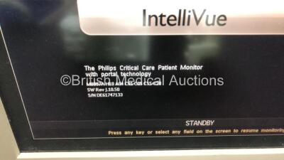 Job Lot Including 1 x Philips IntelliVue MP70 Touch Screen Patient Monitor (Powers Up with Damage to Casing - See Photos) 1 x Philips IntelliVue X2 Patient Monitor with Press, Temp, NBP, SPO2 and ECG Resp Options (Powers Up) and 1 x Philips M3015A Opt: C0 - 5