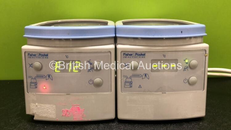 2 x Fisher & Paykel MR850AEK Respiratory Humidifiers (Both Power Up, 1 x E12 Code and Damage to Casing - See Photos)