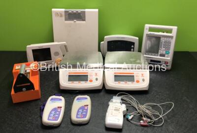 Mixed Lot Including 1 x Welch Allyn 53N00 Vital Signs Monitor, 2 x Graseby MR10 Neonatal Respiration Monitors, 2 x Teraoka DS-500 Weighing Scales (Both Power Up) 1 x Berthold LB 1210 B Calibration Unit, 1 x Philips C1 Monitor, 1 x Philips IntelliVue TRx+ 