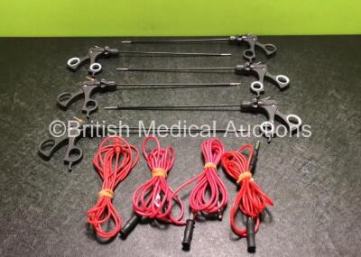 7 x Laparoscopic 5 mm Instruments with 4 x Diathermy Cables