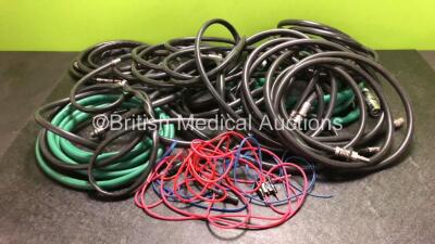 Quantity of Air Power Tool Hoses and 2 x Diathermy Cables