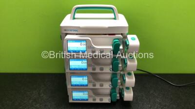 4 x MedCaptain Model HP-30 Touch Screen Syringe Pumps with HP-80 Infusion Workstation *Mfd 2020* (All Power Up)