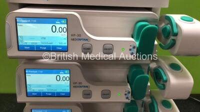 4 x MedCaptain Model HP-30 Touch Screen Syringe Pumps with HP-80 Infusion Workstation *Mfd 2020* (All Power Up) - 2