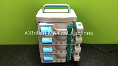 4 x MedCaptain Model HP-30 Touch Screen Syringe Pumps with HP-80 Infusion Workstation *Mfd 2020* (All Power Up)