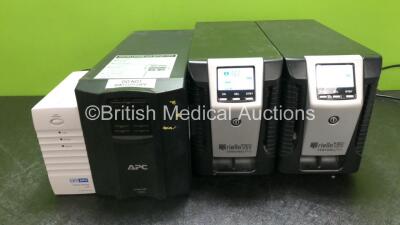 Job Lot Including 2 x Riello Sentinel Pro UPS Units (Both Power Up) 1 x APC Smart UPS 1000 (Powers Up with Alarm) and 1 x Opti-Ups 575C UPS Unit (No Power)