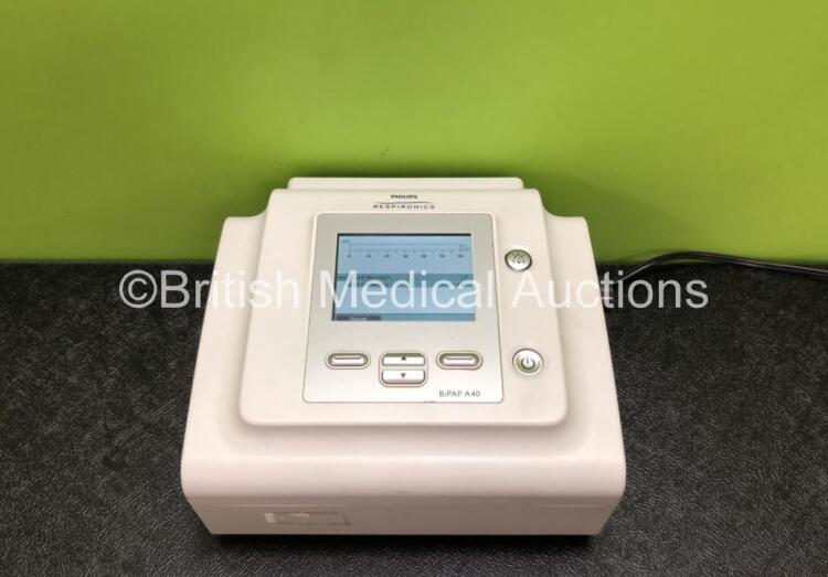 Philips Respironics BiPAP A40 Unit Software Version 3.6 (Powers Up when Tested with Stock Power Supply-Power Supply Not Included)