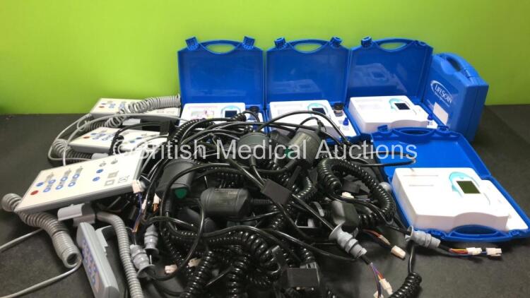 Mixed Lot Including 5 x One Touch Verio Pro+ Blood Sugar Monitors in Carry Cases (All Power Up) 3 x Volker E2209-01 Keypads, 1 x Volker E2240-01 Controller and 9 x Volker K2134 Power Leads *SN 2020052985, 2018127137, 2020032226, 2020045443*