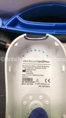 Mixed Lot Including 5 x One Touch Verio Pro+ Blood Sugar Monitors in Carry Cases (All Power Up) 3 x Volker E2209-01 Keypads, 1 x Volker E2240-01 Controller and 9 x Volker K2134 Power Leads *SN 2020052985, 2018127137, 2020032226, 2020045443* - 6